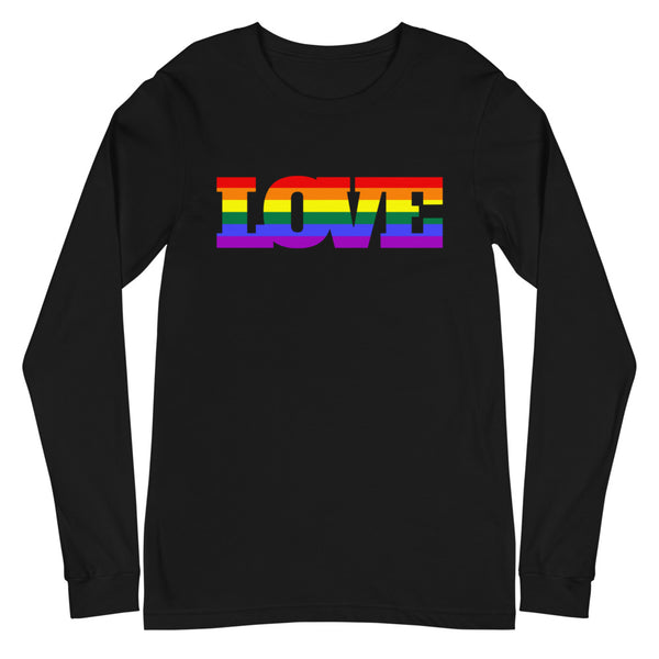 Black Gay Love Unisex Long Sleeve T-Shirt by Queer In The World Originals sold by Queer In The World: The Shop - LGBT Merch Fashion