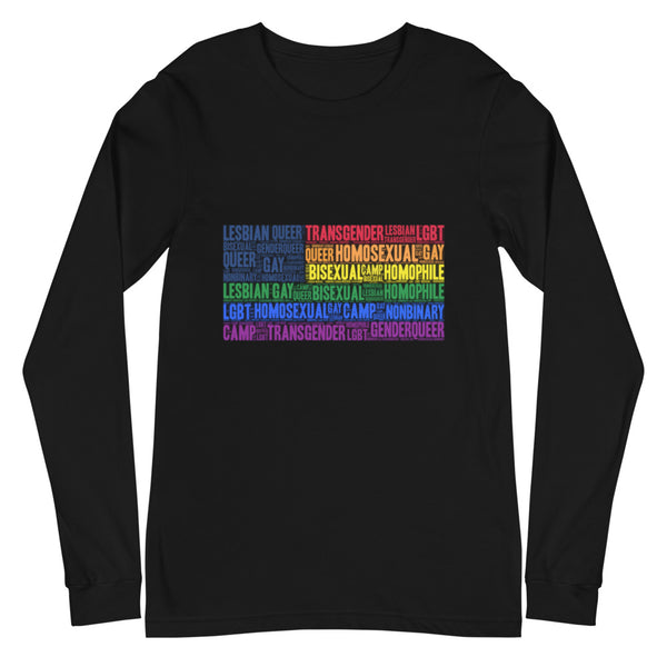 Black Gay Usa Unisex Long Sleeve T-Shirt by Queer In The World Originals sold by Queer In The World: The Shop - LGBT Merch Fashion