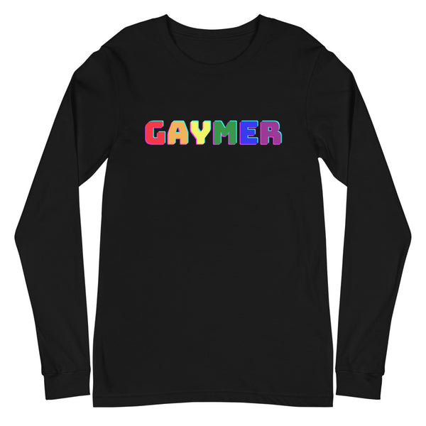 Black Gaymer Unisex Long Sleeve T-Shirt by Queer In The World Originals sold by Queer In The World: The Shop - LGBT Merch Fashion