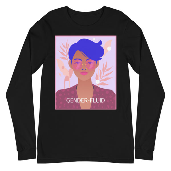 Black Gender-fluid Unisex Long Sleeve T-Shirt by Queer In The World Originals sold by Queer In The World: The Shop - LGBT Merch Fashion