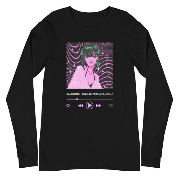 Black Guaranteed, I Can Blow Your Mind...mwah! Unisex Long Sleeve T-Shirt by Queer In The World Originals sold by Queer In The World: The Shop - LGBT Merch Fashion