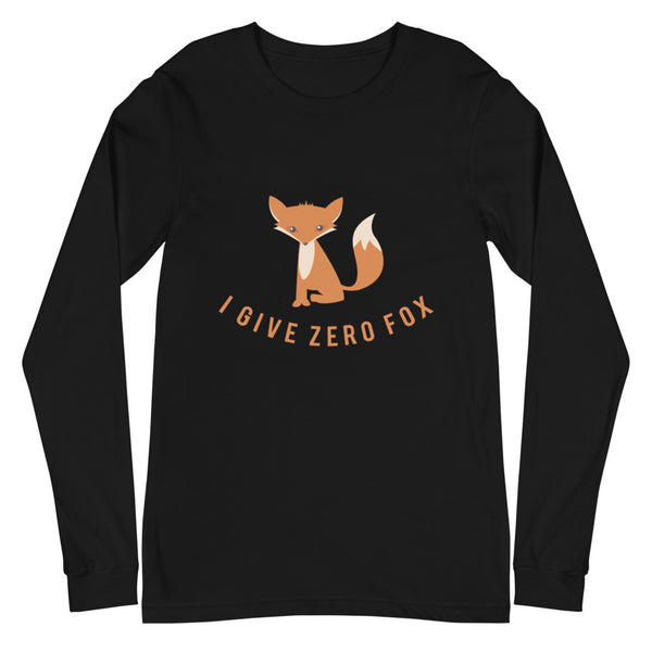 Black I Give Zero Fox Unisex Long Sleeve T-Shirt by Queer In The World Originals sold by Queer In The World: The Shop - LGBT Merch Fashion
