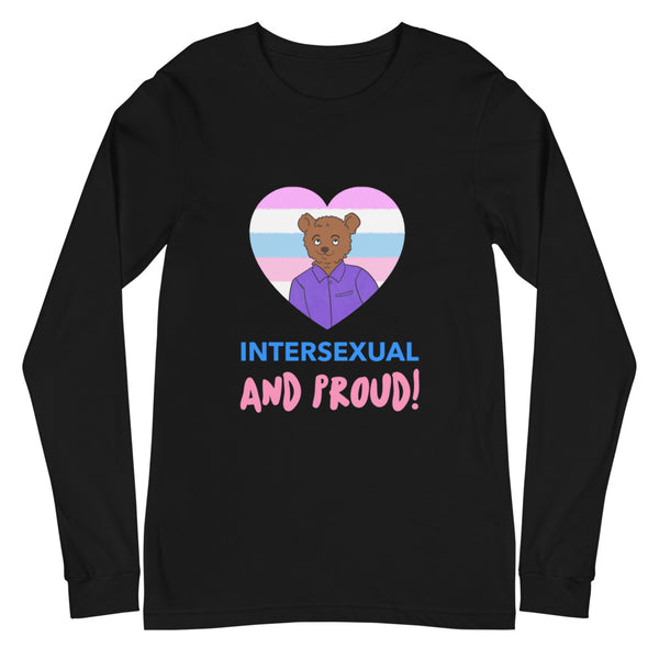 Black Intersexual And Proud Unisex Long Sleeve T-Shirt by Queer In The World Originals sold by Queer In The World: The Shop - LGBT Merch Fashion