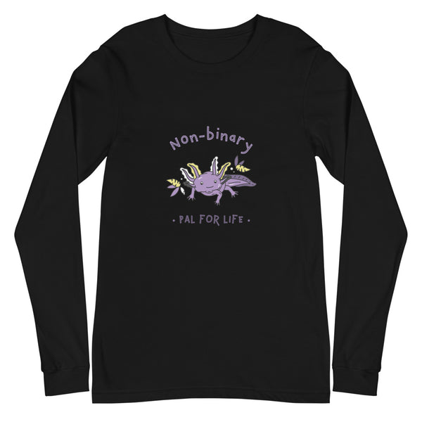 Black Non-Binary Pal For Life Unisex Long Sleeve T-Shirt by Queer In The World Originals sold by Queer In The World: The Shop - LGBT Merch Fashion