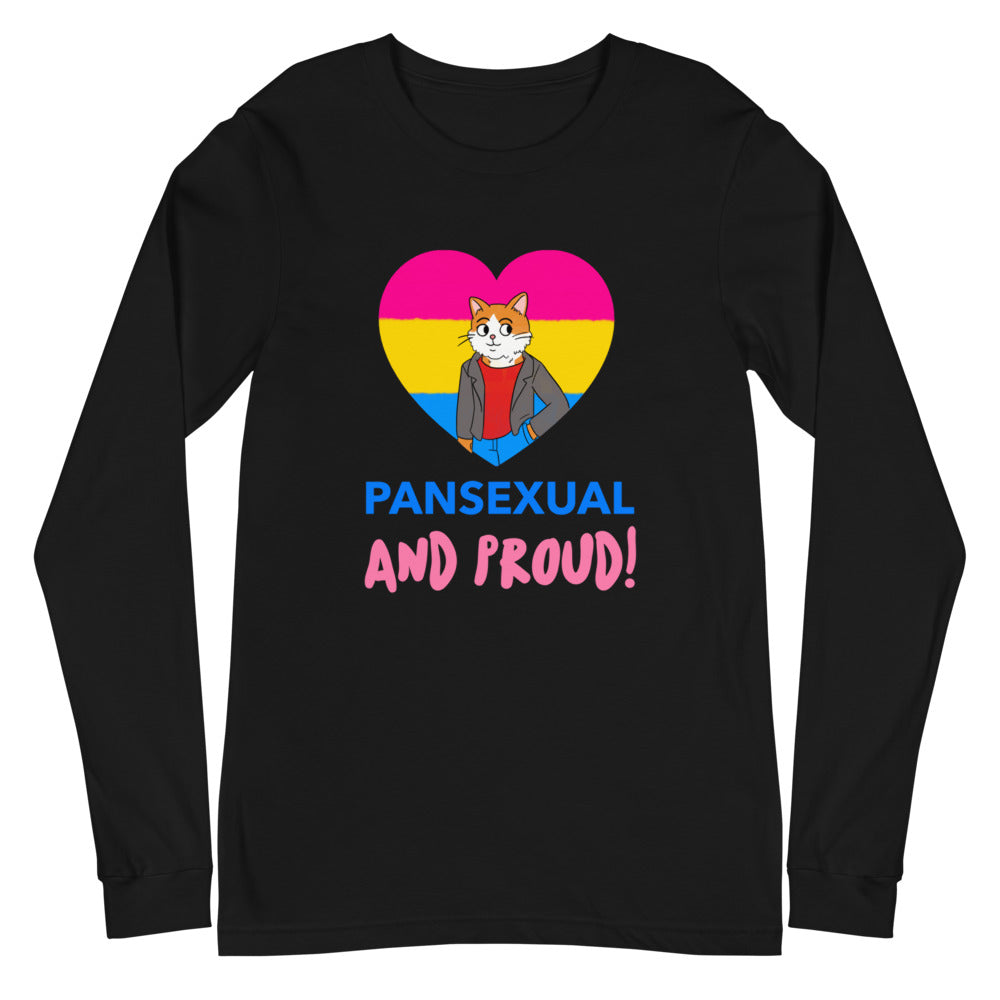 Black Pansexual And Proud Unisex Long Sleeve T-Shirt by Queer In The World Originals sold by Queer In The World: The Shop - LGBT Merch Fashion