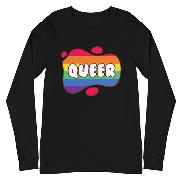 Black Queer Unisex Long Sleeve T-Shirt by Queer In The World Originals sold by Queer In The World: The Shop - LGBT Merch Fashion