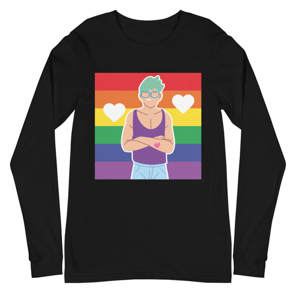 Black Queer Love Unisex Long Sleeve T-Shirt by Queer In The World Originals sold by Queer In The World: The Shop - LGBT Merch Fashion