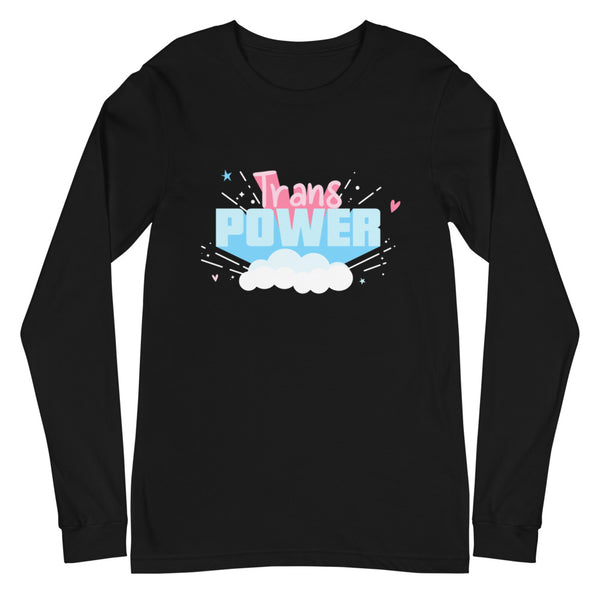 Black Stand Proud Trans Power Unisex Long Sleeve T-Shirt by Queer In The World Originals sold by Queer In The World: The Shop - LGBT Merch Fashion