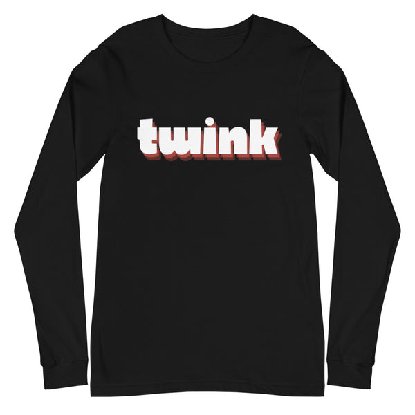 Black Twink Unisex Long Sleeve T-Shirt by Queer In The World Originals sold by Queer In The World: The Shop - LGBT Merch Fashion