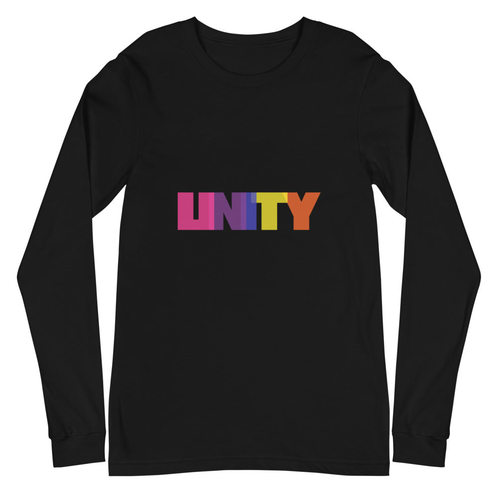 Black Unity Unisex Long Sleeve T-Shirt by Printful sold by Queer In The World: The Shop - LGBT Merch Fashion