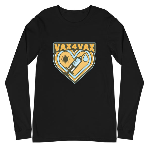 Black Vax 4 Vax Unisex Long Sleeve T-Shirt by Queer In The World Originals sold by Queer In The World: The Shop - LGBT Merch Fashion