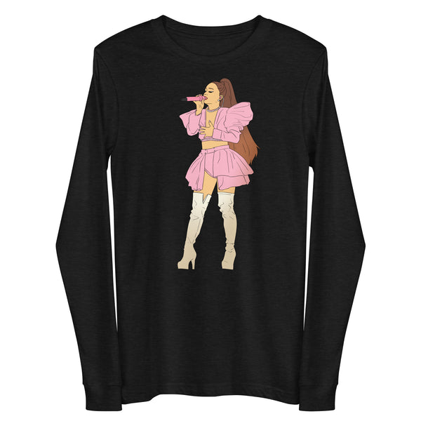 Black Heather Ariana Grande Unisex Long Sleeve Tee by Queer In The World Originals sold by Queer In The World: The Shop - LGBT Merch Fashion