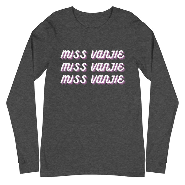 Dark Grey Heather Miss Vanjie Unisex Long Sleeve T-Shirt by Queer In The World Originals sold by Queer In The World: The Shop - LGBT Merch Fashion