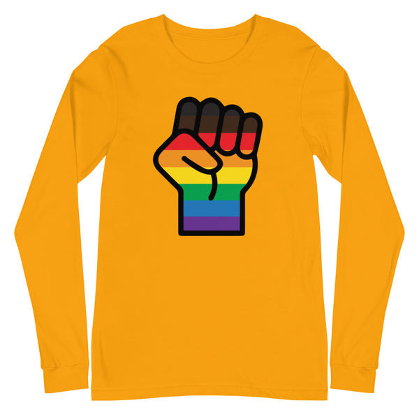 Gold BLM LGBT Resist Unisex Long Sleeve T-Shirt by Queer In The World Originals sold by Queer In The World: The Shop - LGBT Merch Fashion