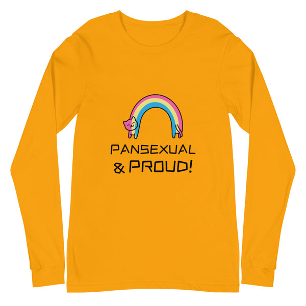 Gold Pansexual & Proud Unisex Long Sleeve T-Shirt by Queer In The World Originals sold by Queer In The World: The Shop - LGBT Merch Fashion