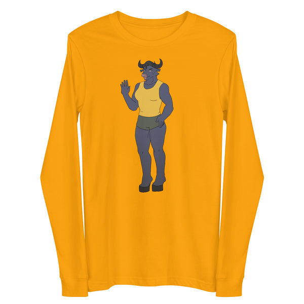 Gold Bull Dyke Unisex Long Sleeve Tee by Queer In The World Originals sold by Queer In The World: The Shop - LGBT Merch Fashion