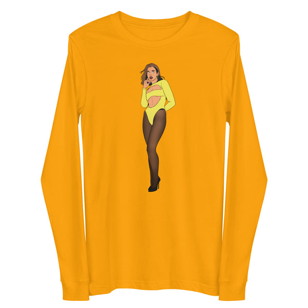 Gold Dua Lipa Unisex Long Sleeve Tee by Queer In The World Originals sold by Queer In The World: The Shop - LGBT Merch Fashion