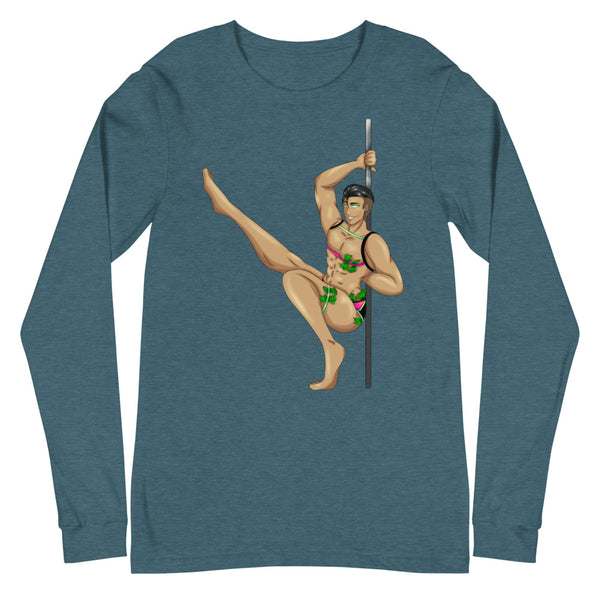 Heather Deep Teal Gay Gogo Dancer Unisex Long Sleeve T-Shirt by Queer In The World Originals sold by Queer In The World: The Shop - LGBT Merch Fashion