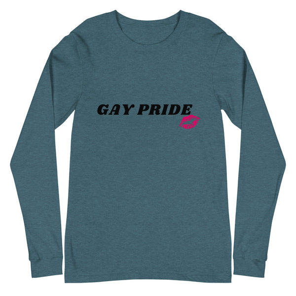 Heather Deep Teal Gay Pride Unisex Long Sleeve T-Shirt by Queer In The World Originals sold by Queer In The World: The Shop - LGBT Merch Fashion