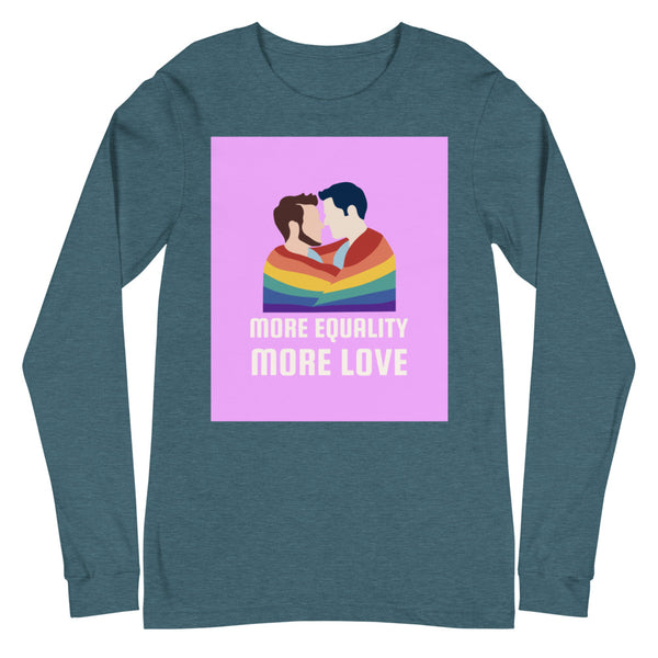 Heather Deep Teal LGBT Couple Unisex Long Sleeve T-Shirt by Queer In The World Originals sold by Queer In The World: The Shop - LGBT Merch Fashion