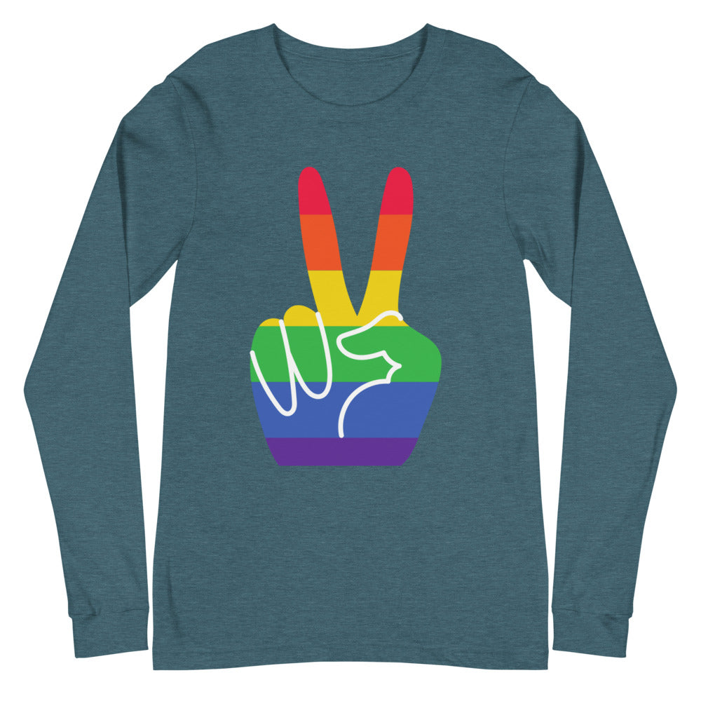 Heather Deep Teal Pride Unisex Long Sleeve T-Shirt by Queer In The World Originals sold by Queer In The World: The Shop - LGBT Merch Fashion