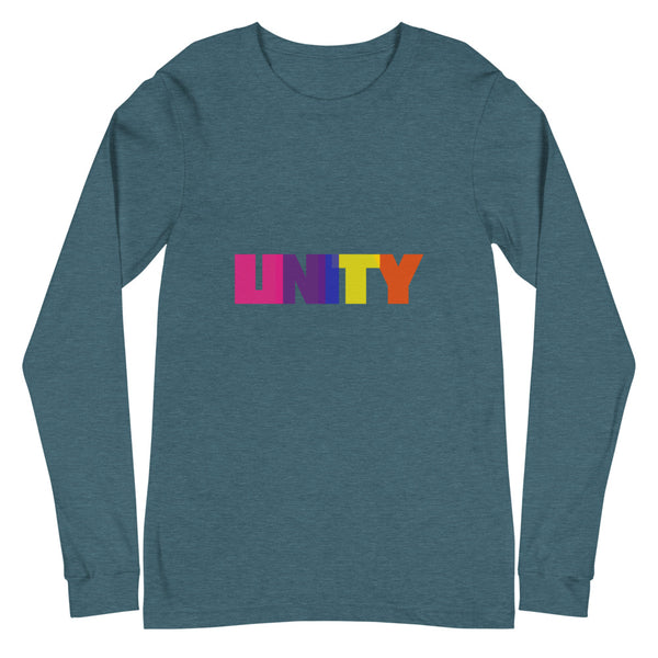 Heather Deep Teal Unity Unisex Long Sleeve T-Shirt by Queer In The World Originals sold by Queer In The World: The Shop - LGBT Merch Fashion