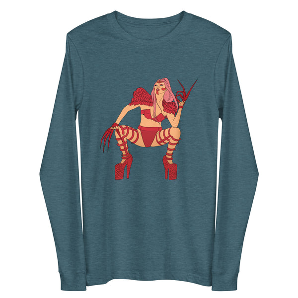 Heather Deep Teal Lady Gaga Chromatica Unisex Long Sleeve Tee by Queer In The World Originals sold by Queer In The World: The Shop - LGBT Merch Fashion