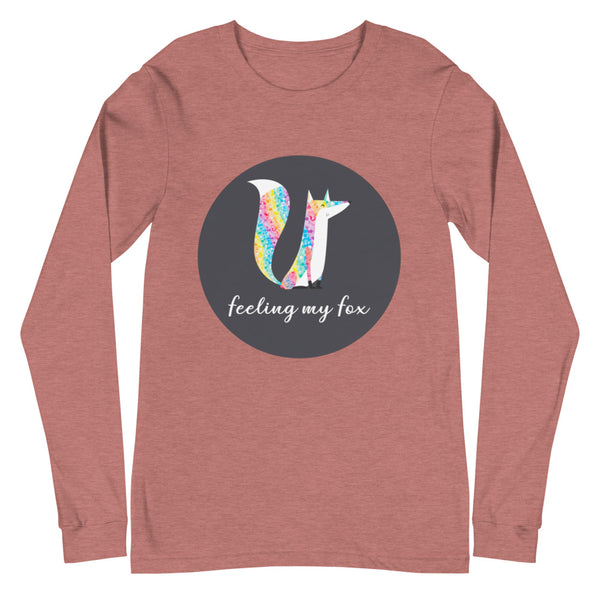 Heather Mauve Feeling My Fox Unisex Long Sleeve T-Shirt by Queer In The World Originals sold by Queer In The World: The Shop - LGBT Merch Fashion