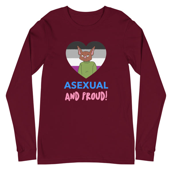 Maroon Asexual And Proud Unisex Long Sleeve T-Shirt by Queer In The World Originals sold by Queer In The World: The Shop - LGBT Merch Fashion