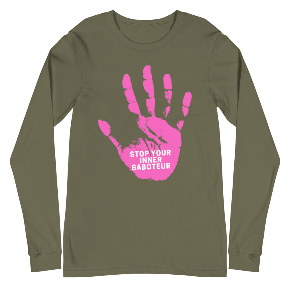 Military Green Stop Your Inner Saboteur Unisex Long Sleeve T-Shirt by Queer In The World Originals sold by Queer In The World: The Shop - LGBT Merch Fashion