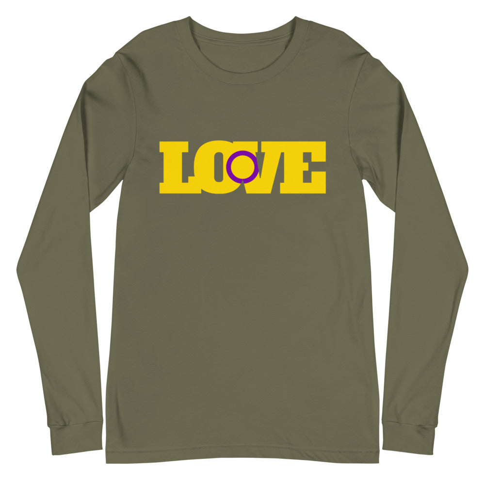 Military Green Intersex Love Unisex Long Sleeve T-Shirt by Queer In The World Originals sold by Queer In The World: The Shop - LGBT Merch Fashion