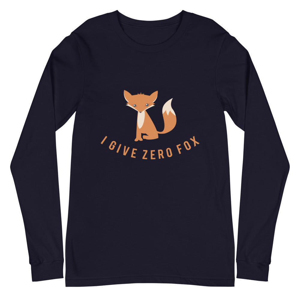 Navy I Give Zero Fox Unisex Long Sleeve T-Shirt by Queer In The World Originals sold by Queer In The World: The Shop - LGBT Merch Fashion