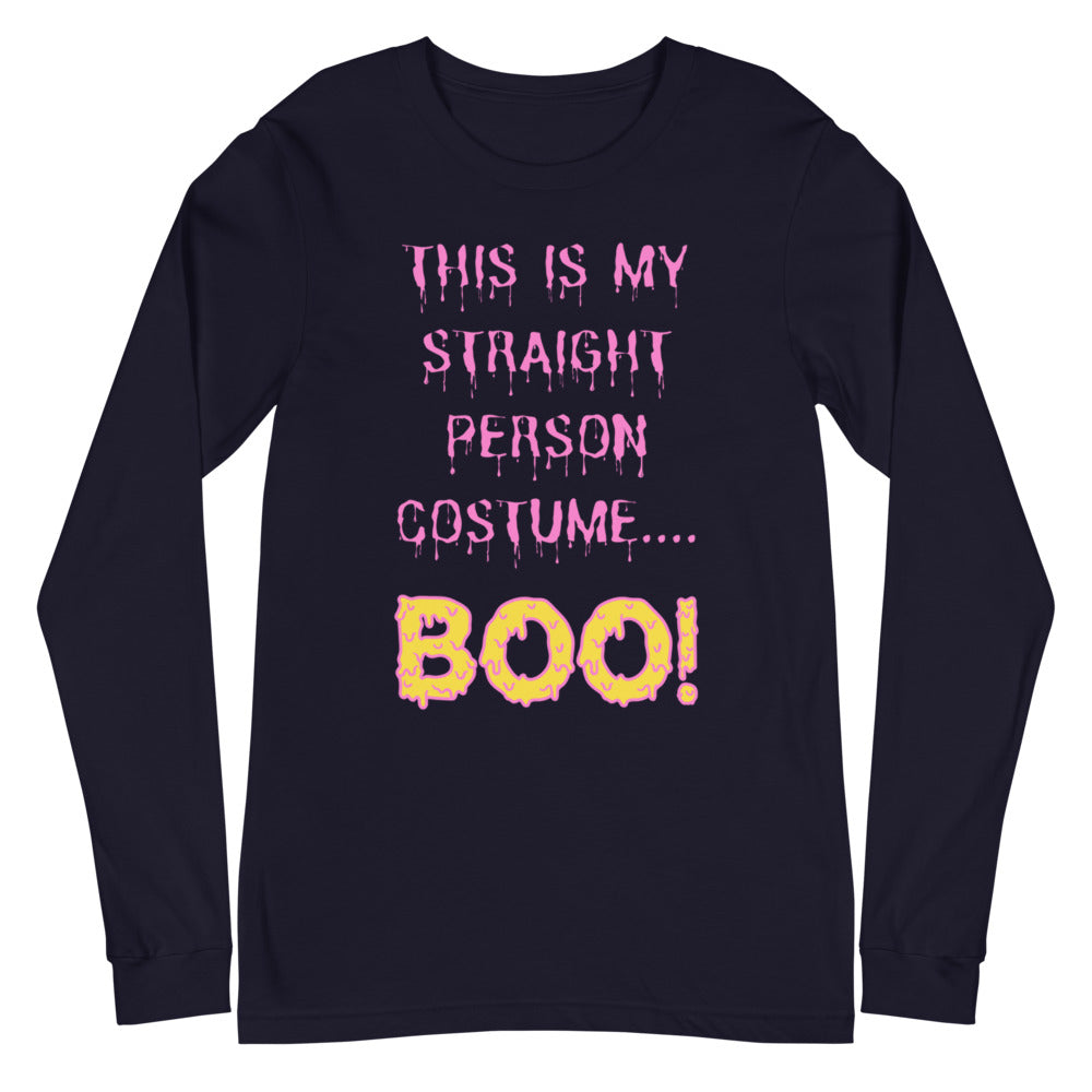 Navy This Is My Straight Person ...boo! Unisex Long Sleeve T-Shirt by Queer In The World Originals sold by Queer In The World: The Shop - LGBT Merch Fashion