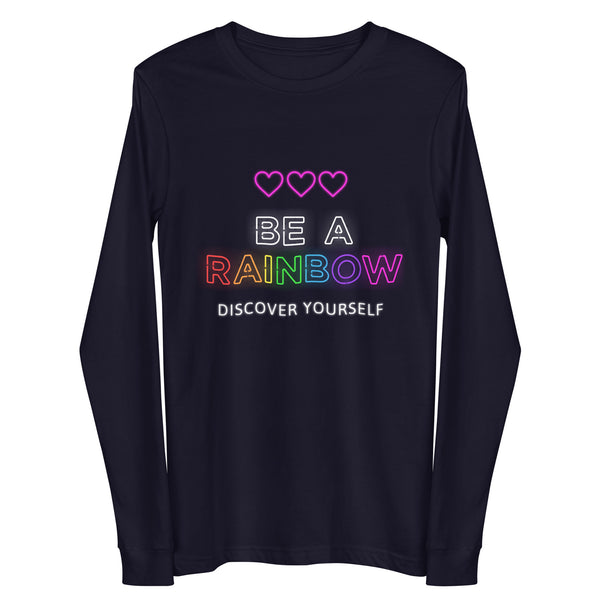 Navy Be Yourself Unisex Long Sleeve Tee by Queer In The World Originals sold by Queer In The World: The Shop - LGBT Merch Fashion