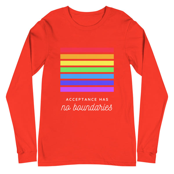 Poppy Acceptance Has No Boundaries Unisex Long Sleeve T-Shirt by Queer In The World Originals sold by Queer In The World: The Shop - LGBT Merch Fashion