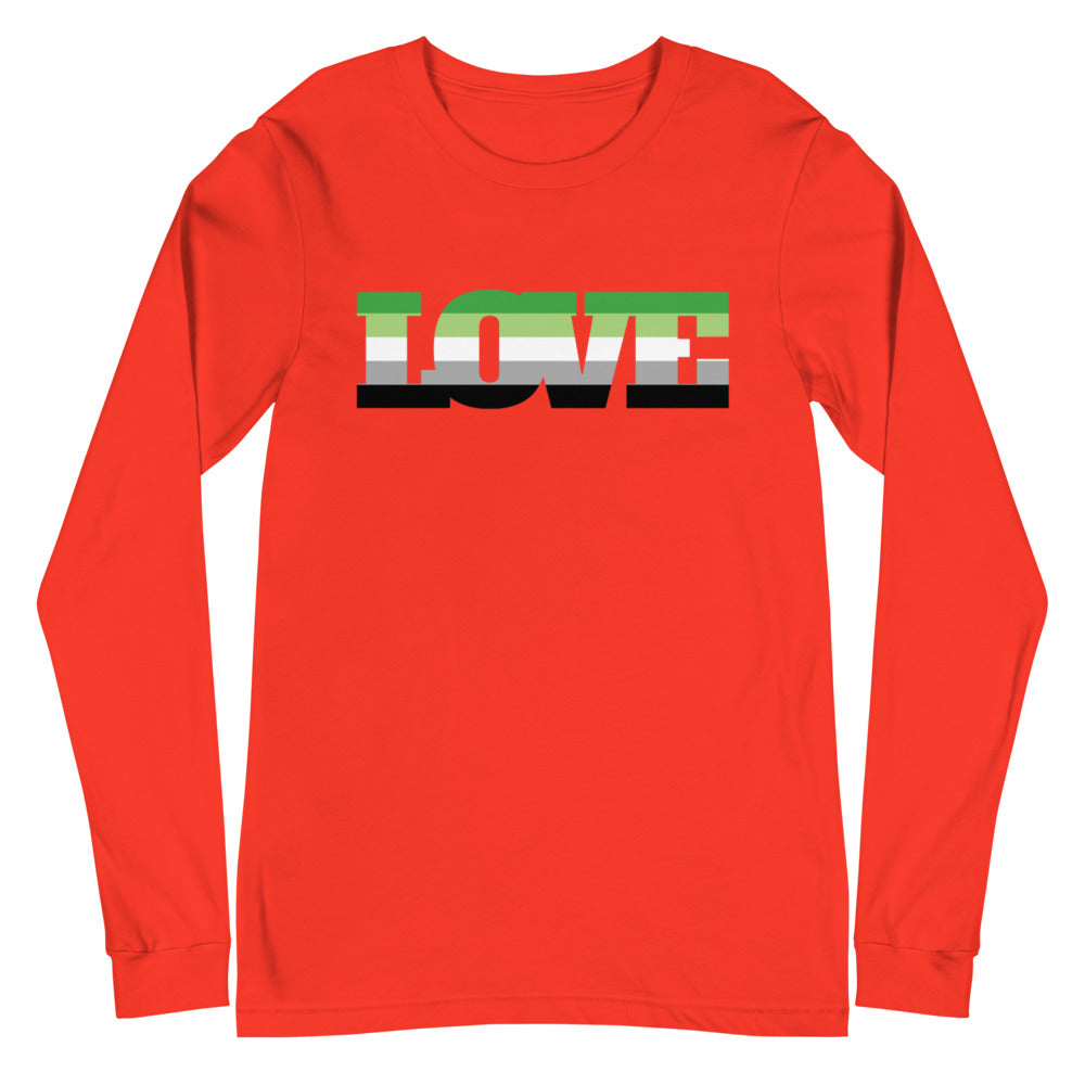 Poppy Aromantic Love Unisex Long Sleeve T-Shirt by Printful sold by Queer In The World: The Shop - LGBT Merch Fashion