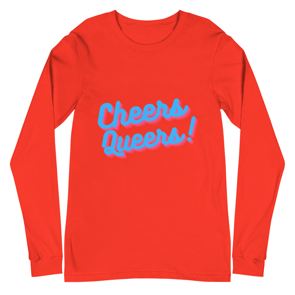 Poppy Cheers Queers! Unisex Long Sleeve T-Shirt by Queer In The World Originals sold by Queer In The World: The Shop - LGBT Merch Fashion