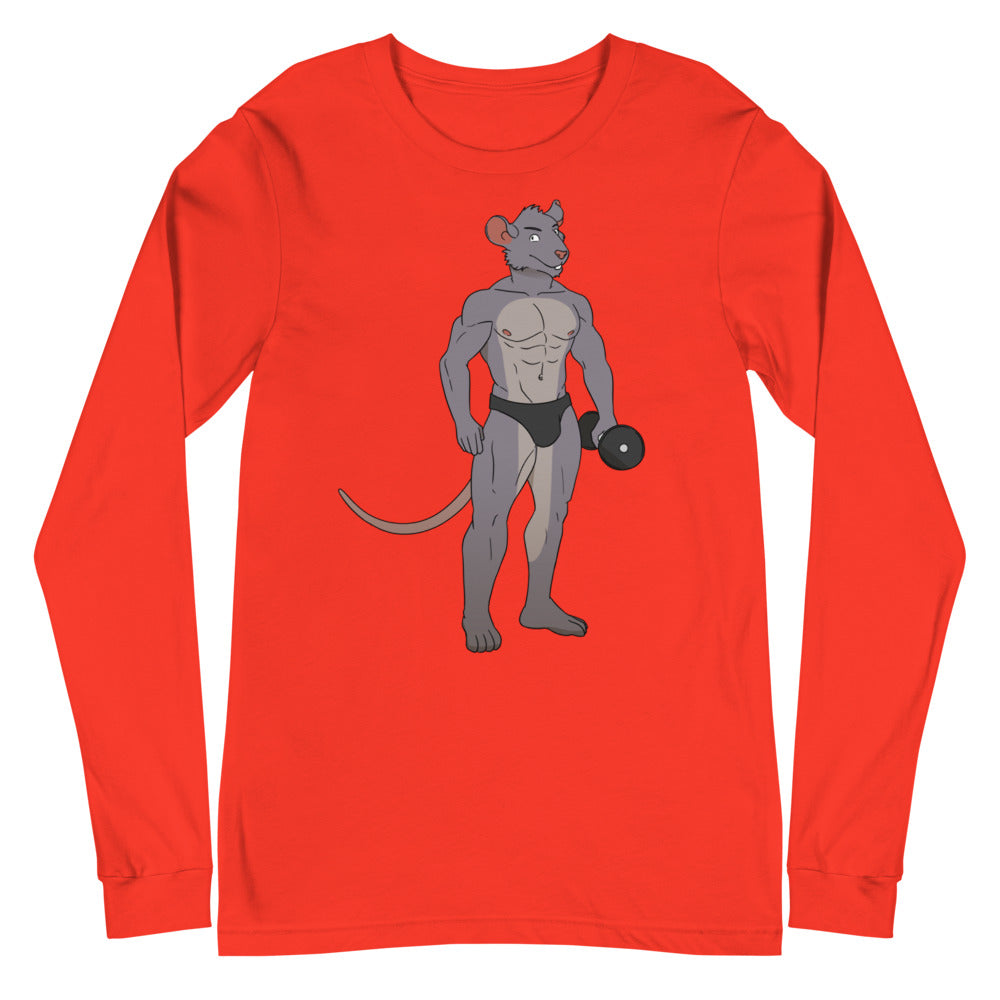 Poppy Gay Gym Rat Unisex Long Sleeve T-Shirt by Printful sold by Queer In The World: The Shop - LGBT Merch Fashion