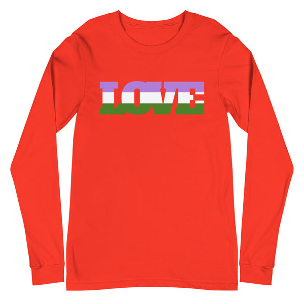 Poppy Genderqueer Love Unisex Long Sleeve T-Shirt by Queer In The World Originals sold by Queer In The World: The Shop - LGBT Merch Fashion