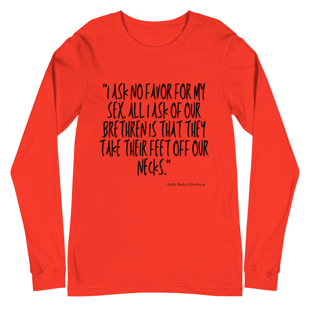 Poppy No Favor For My Sex Unisex Long Sleeve T-Shirt by Queer In The World Originals sold by Queer In The World: The Shop - LGBT Merch Fashion