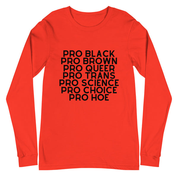 Poppy Pro Hoe (Black Text) Unisex Long Sleeve T-Shirt by Queer In The World Originals sold by Queer In The World: The Shop - LGBT Merch Fashion