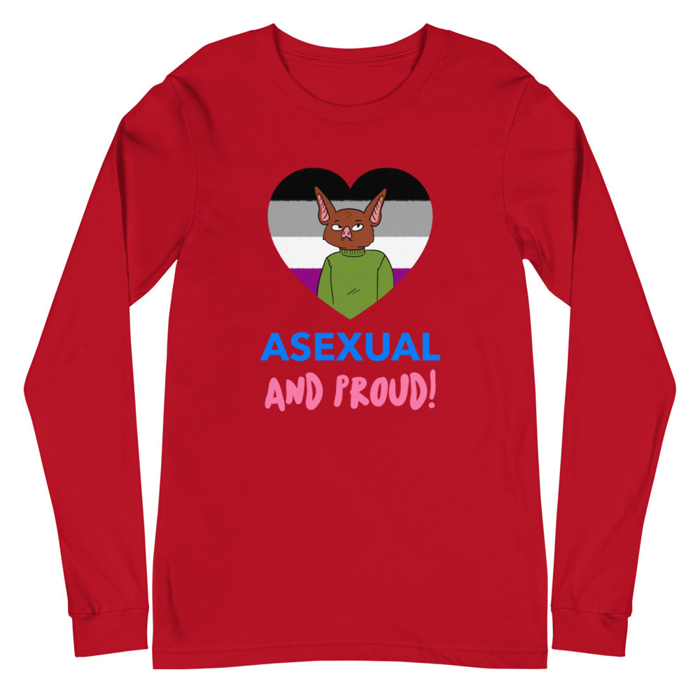 Red Asexual And Proud Unisex Long Sleeve T-Shirt by Queer In The World Originals sold by Queer In The World: The Shop - LGBT Merch Fashion