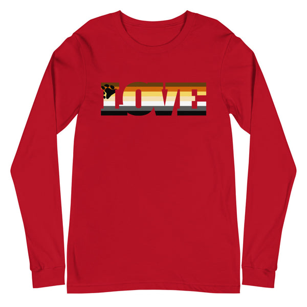 Red Gay Bear Love Unisex Long Sleeve T-Shirt by Queer In The World Originals sold by Queer In The World: The Shop - LGBT Merch Fashion