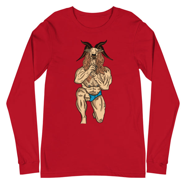 Red Throat Goat Unisex Long Sleeve T-Shirt by Queer In The World Originals sold by Queer In The World: The Shop - LGBT Merch Fashion