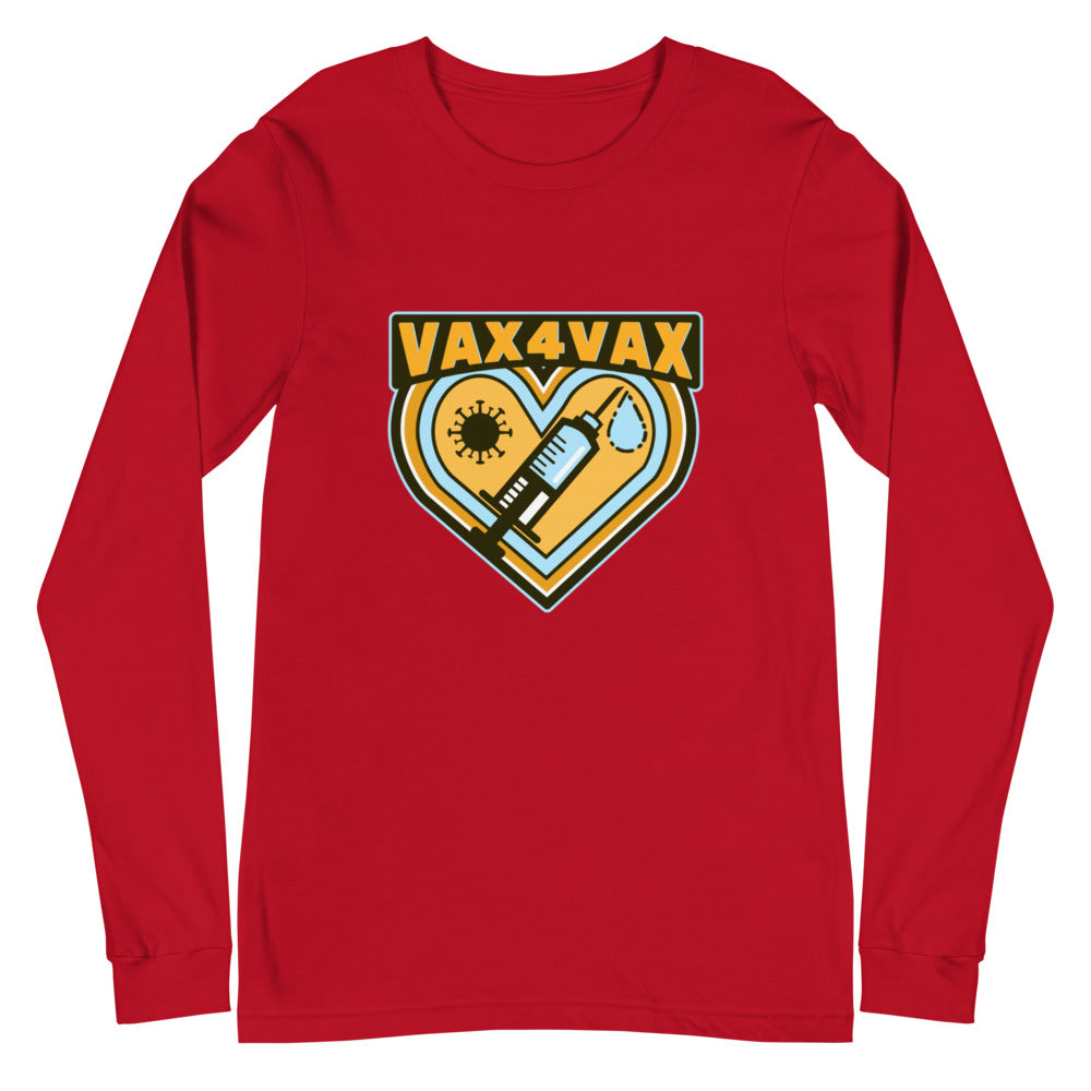 Red Vax 4 Vax Unisex Long Sleeve T-Shirt by Queer In The World Originals sold by Queer In The World: The Shop - LGBT Merch Fashion