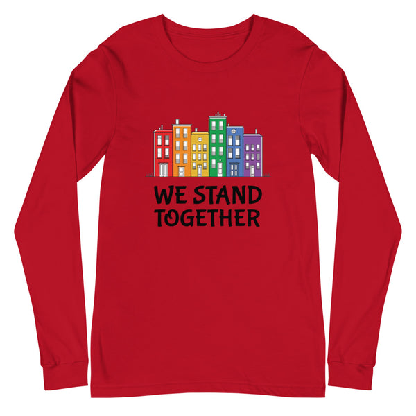 Red We Stand Together Unisex Long Sleeve T-Shirt by Queer In The World Originals sold by Queer In The World: The Shop - LGBT Merch Fashion