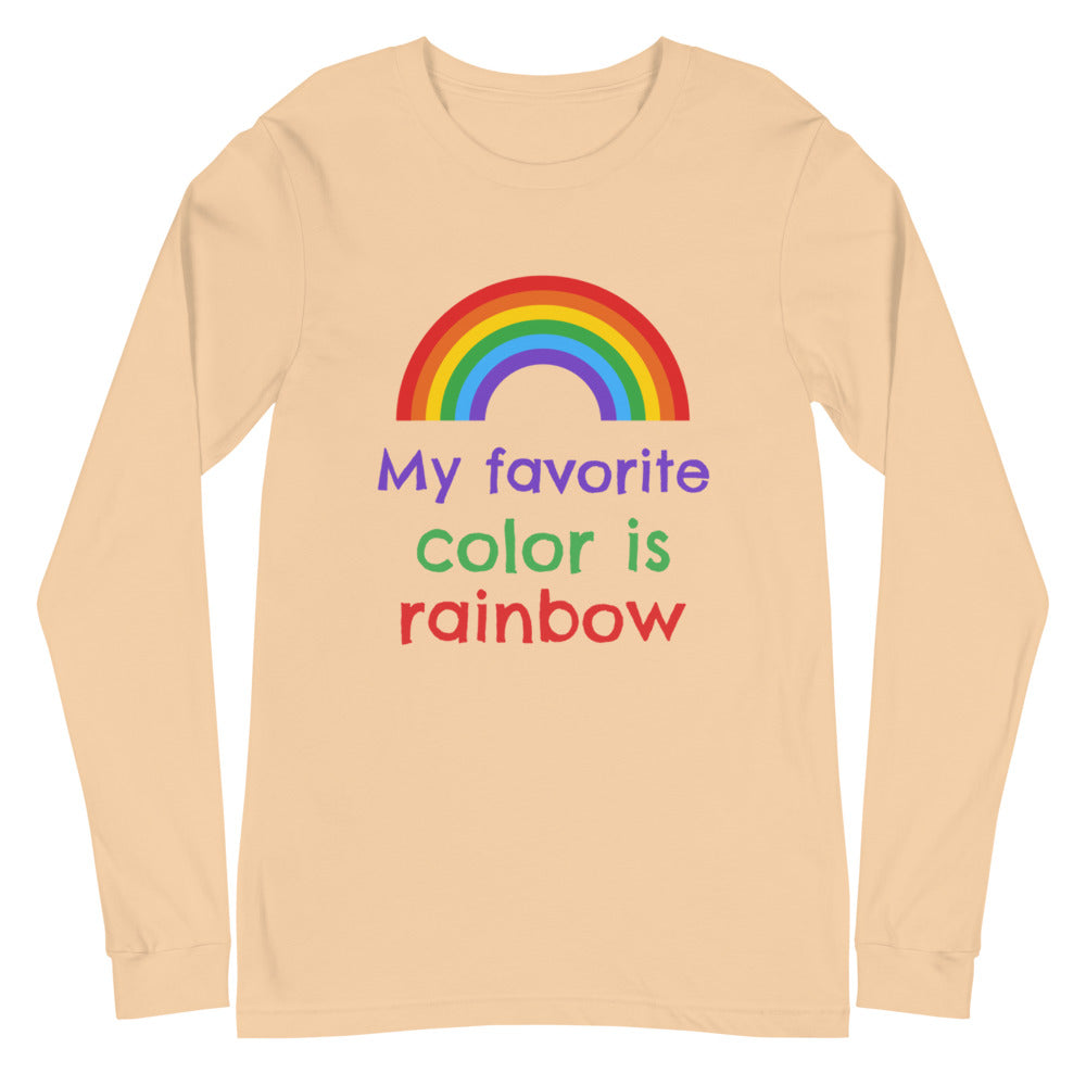 Sand Dune My Favorite Colour Is Rainbow Unisex Long Sleeve T-Shirt by Printful sold by Queer In The World: The Shop - LGBT Merch Fashion