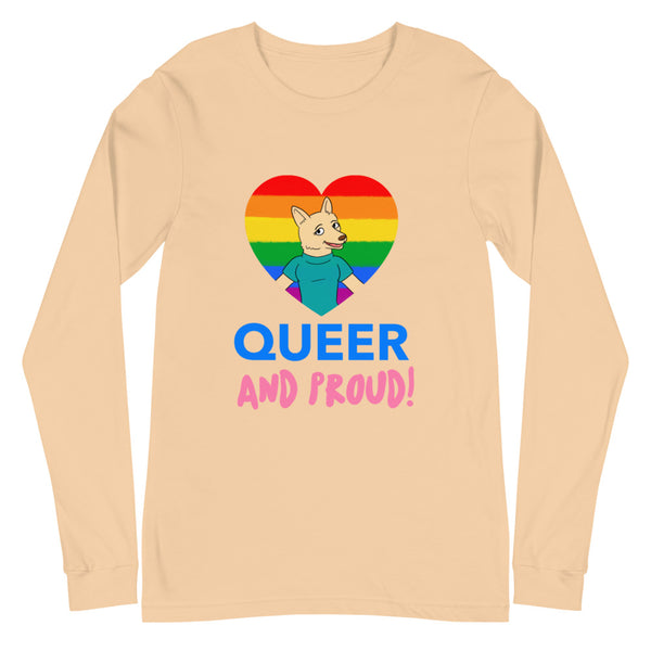 Sand Dune Queer And Proud Unisex Long Sleeve T-Shirt by Queer In The World Originals sold by Queer In The World: The Shop - LGBT Merch Fashion