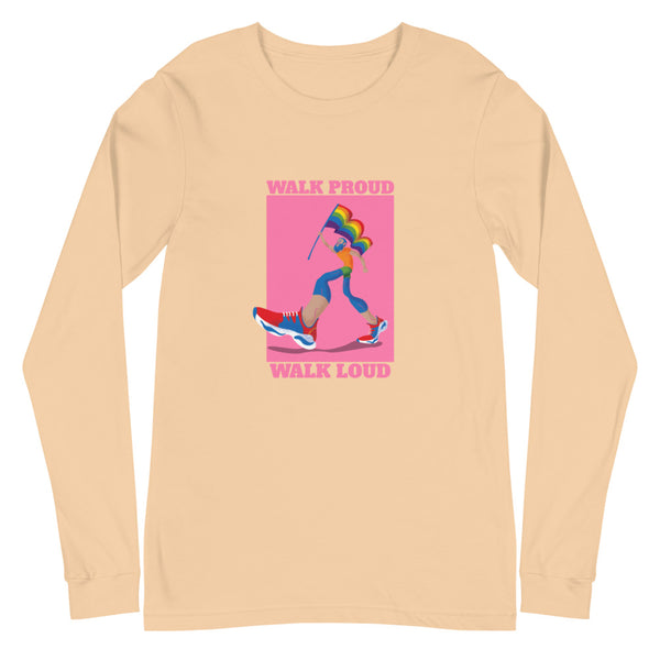Sand Dune Walk Proud Walk Loud Unisex Long Sleeve T-Shirt by Queer In The World Originals sold by Queer In The World: The Shop - LGBT Merch Fashion