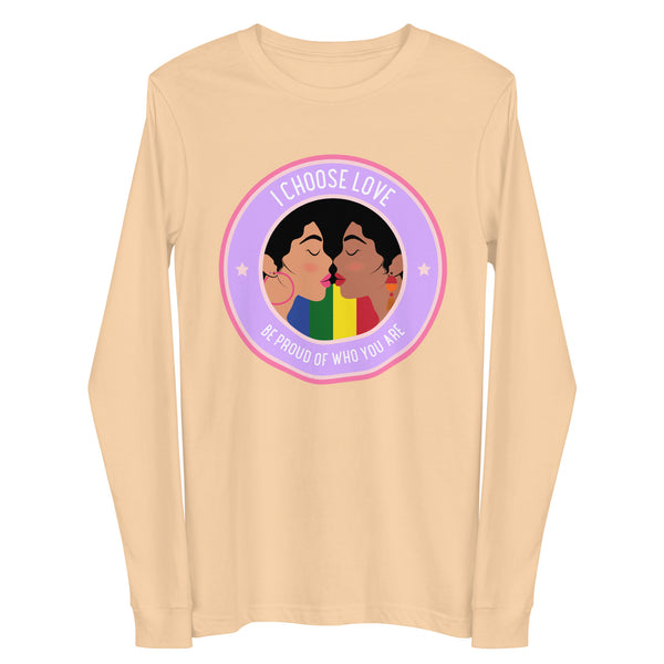 Sand Dune I Choose Love Unisex Long Sleeve Tee by Queer In The World Originals sold by Queer In The World: The Shop - LGBT Merch Fashion